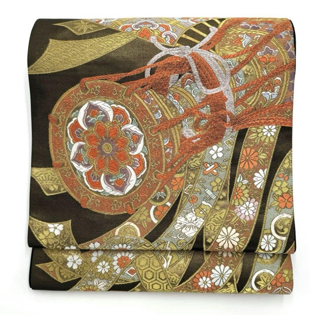 【未使用】帯　王華　吉祥熨斗鼓　六通正絹袋帯　正絹　　袋帯　着物　西陣織 Amazon.co.jp: 帯 王華 吉祥熨斗鼓 六通正絹袋帯 正絹 袋帯 着物